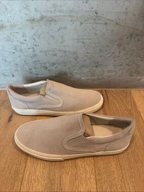 Vince Taupe Suede Slip-On Sneakers